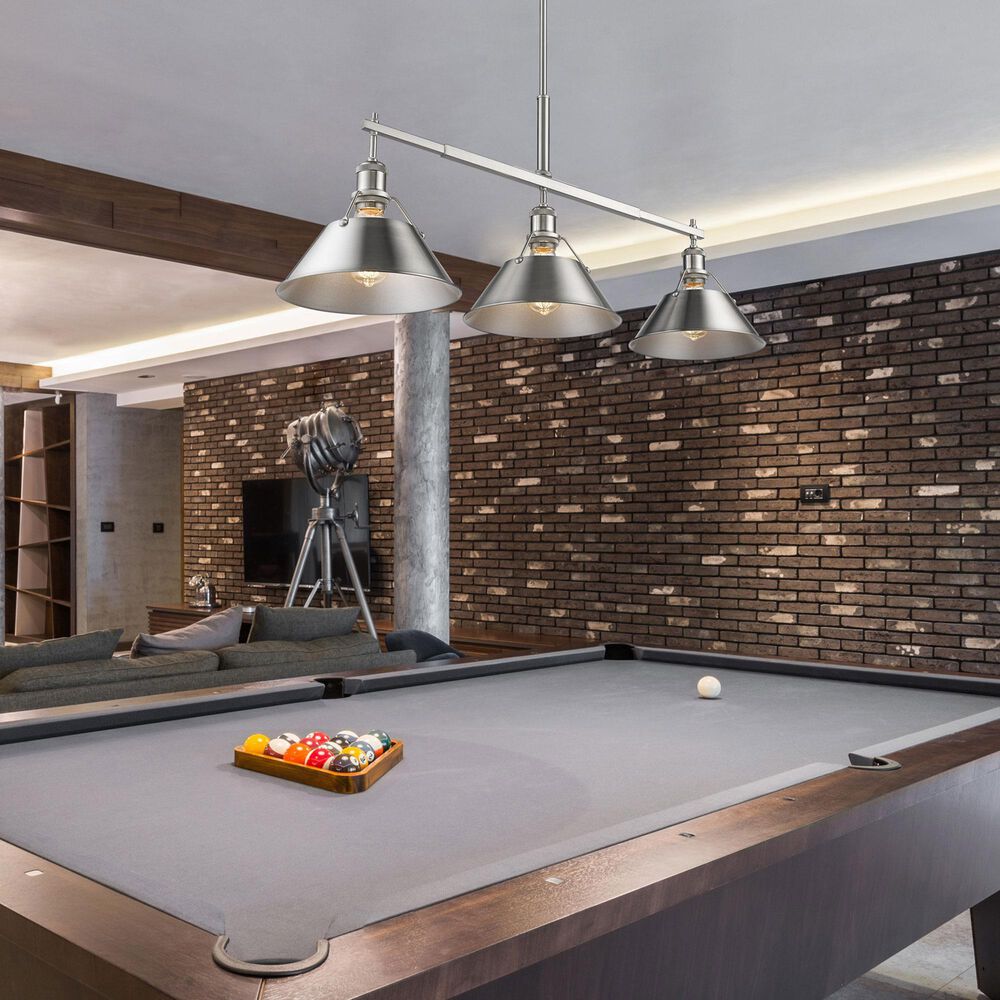 Golden Lighting Orwell 3-Light Linear Pendant in Pewter, , large