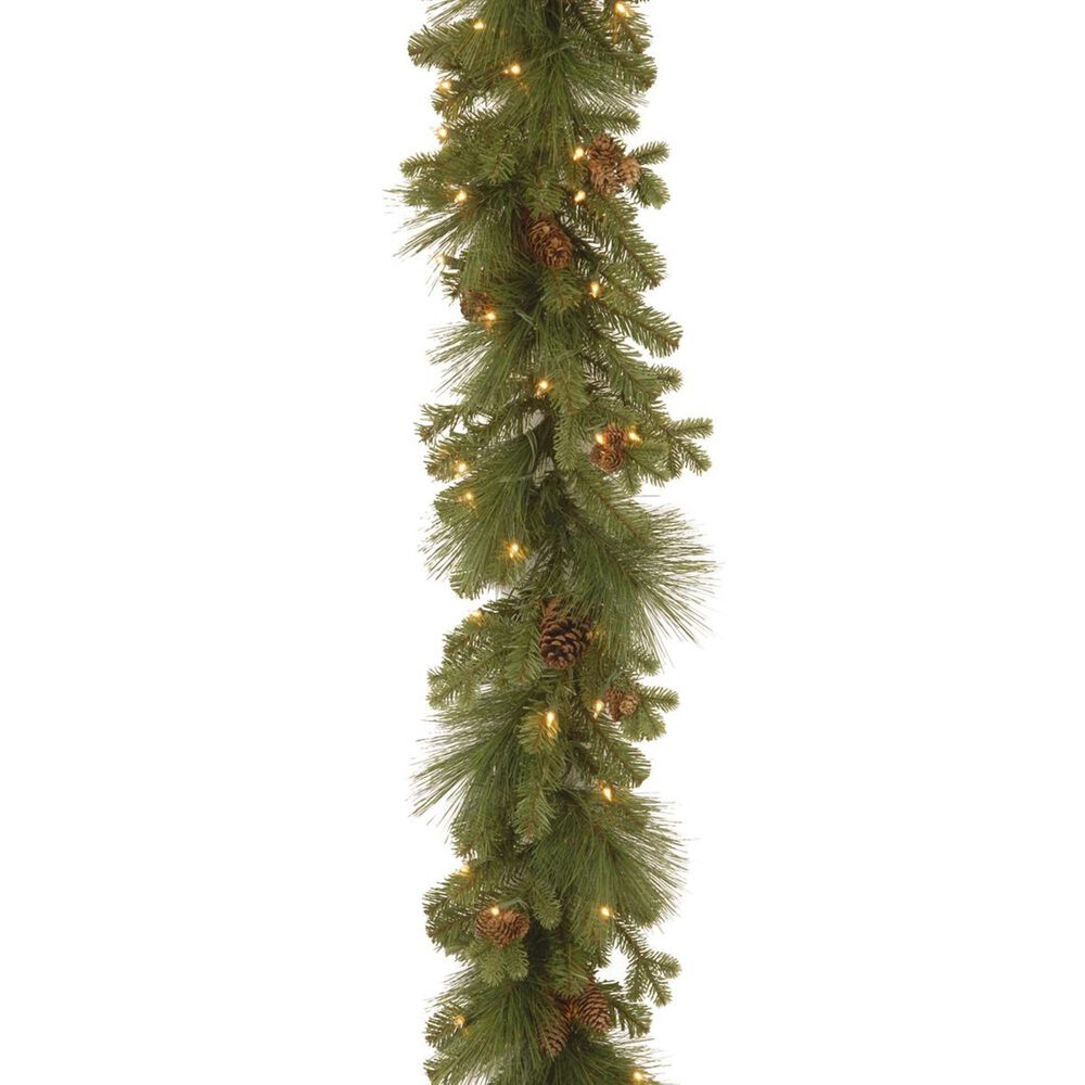 National Tree 9" Eastwood Spruce Garland with White Lights, , large