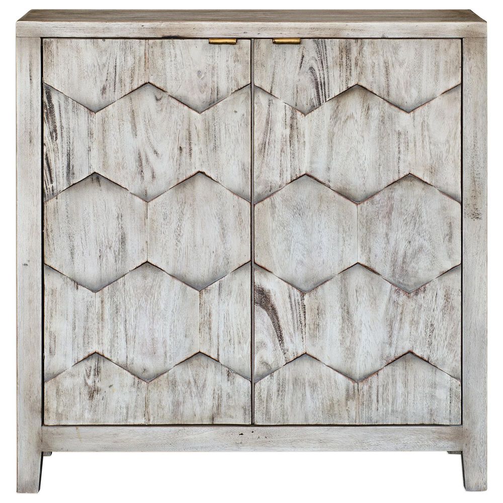 Uttermost Catori Console Cabinet In Distressed Light Grey, , large