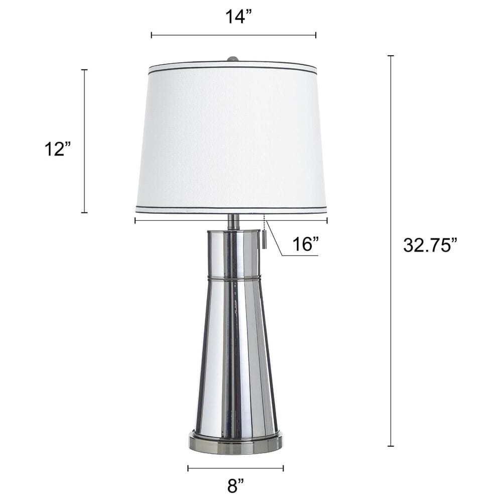Flair Industries Hoke Table Lamp in Silver, , large