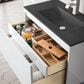 James Martin Vanities Mantova 35.4" Single Bathroom Vanity in Glossy White and Brushed Nickel with 2 cm Charcoal Black Resin Countertop and Rectangular Sink, , large