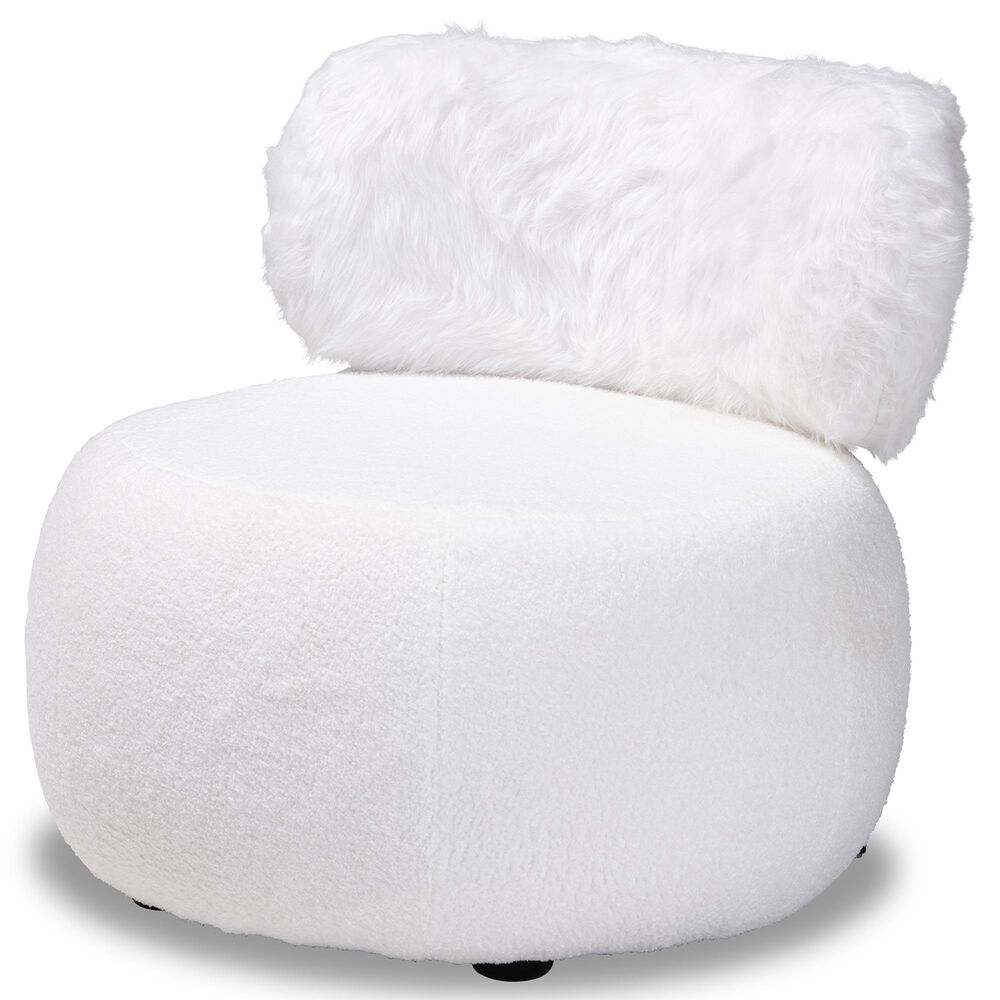 Baxton Studio Tayla Accent Chair in White, , large