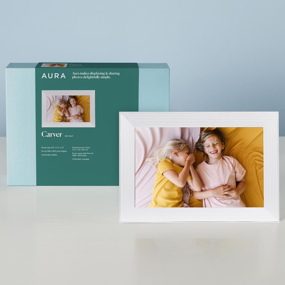 Aura Carver 10" Digital Wi-Fi Photo Frame in Chalk, , large