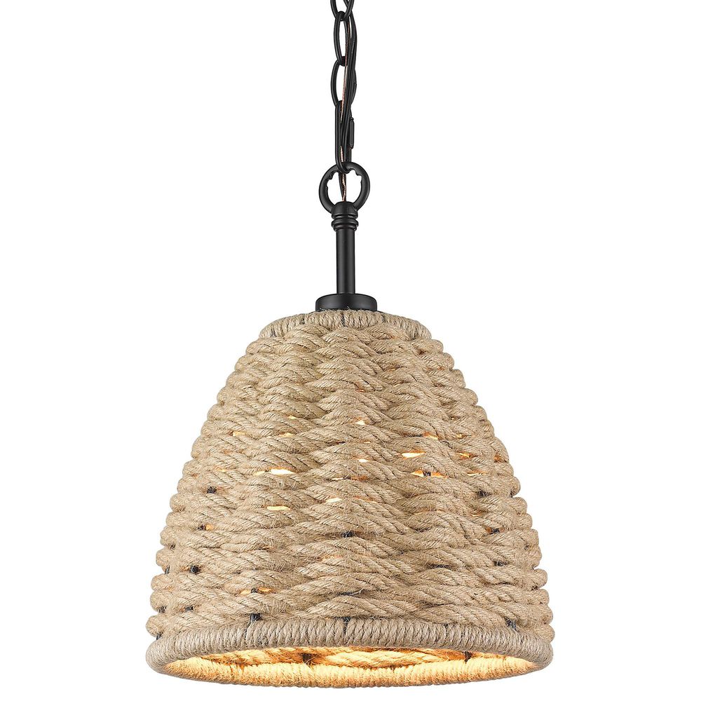 Golden Lighting Hathaway 1-Light Mini Pendant in Matte Black, , large