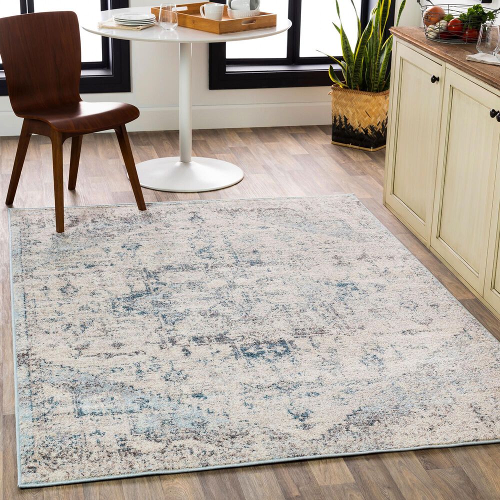 Surya Ankara 7&#39;10&quot; x 10&#39;2&quot; Cream, Ice Blue and Light Gray Area Rug, , large