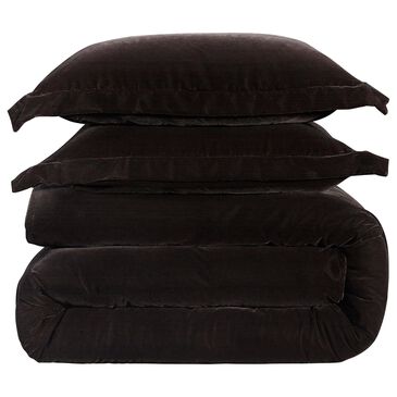 HiEnd Accents Estelle Velvet 3-Piece Full/Queen Comforter Set in Cocoa, , large