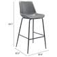 Zuo Modern Byron Barstool in Gray, , large