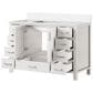 Lexora Home Jacques 48" Single Bathroom Vanity in White with 2 cm White Quartz Top and Rectangular Sink, , large