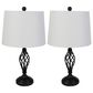 Timberlake 24" Modern Table Lamp with USB Charging Ports and LED Bulbs in Black (Set of 2), , large
