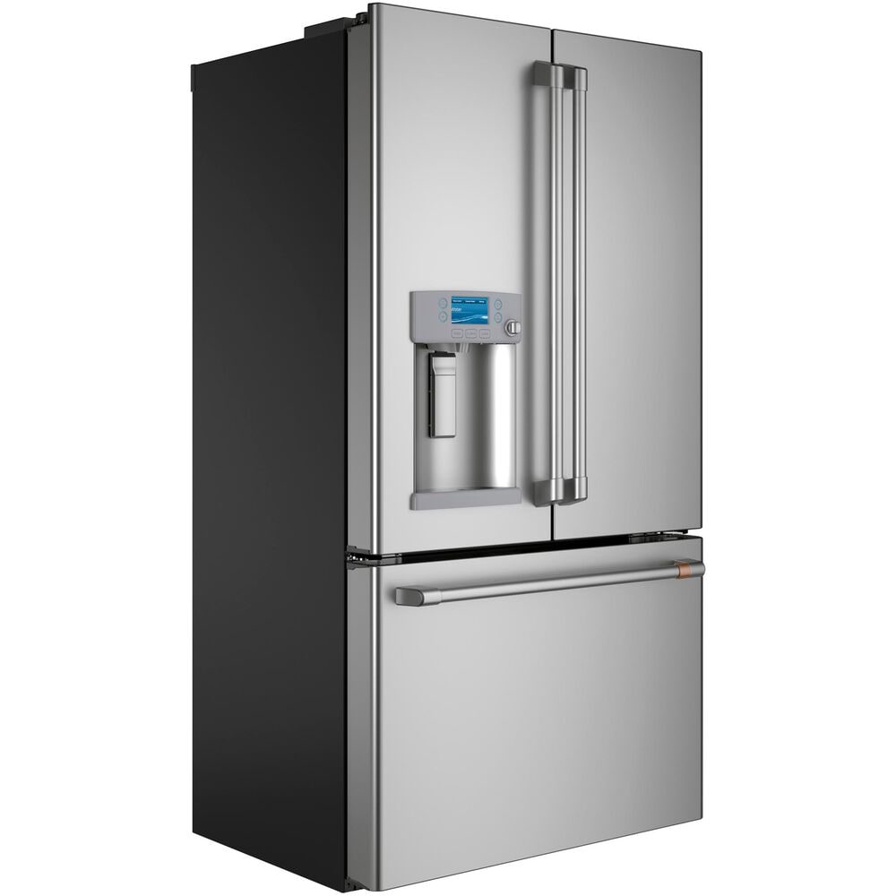 Cafe 22.2 Cu. Ft. Counter-Depth French Door Refrigerator with Hot Water Dispenser in Stainless Steel and Brushed Stainless Handles, , large
