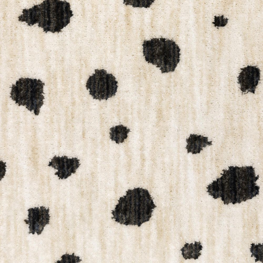ROW by Oriental Weavers Hunter Polka Dots Beige and Black 5'3" x 7'6" Area Rug, , large