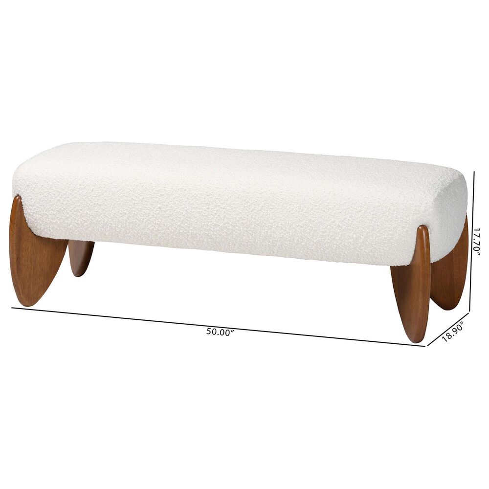 Baxton Studio Vinicio Accent Bench in Cream, , large