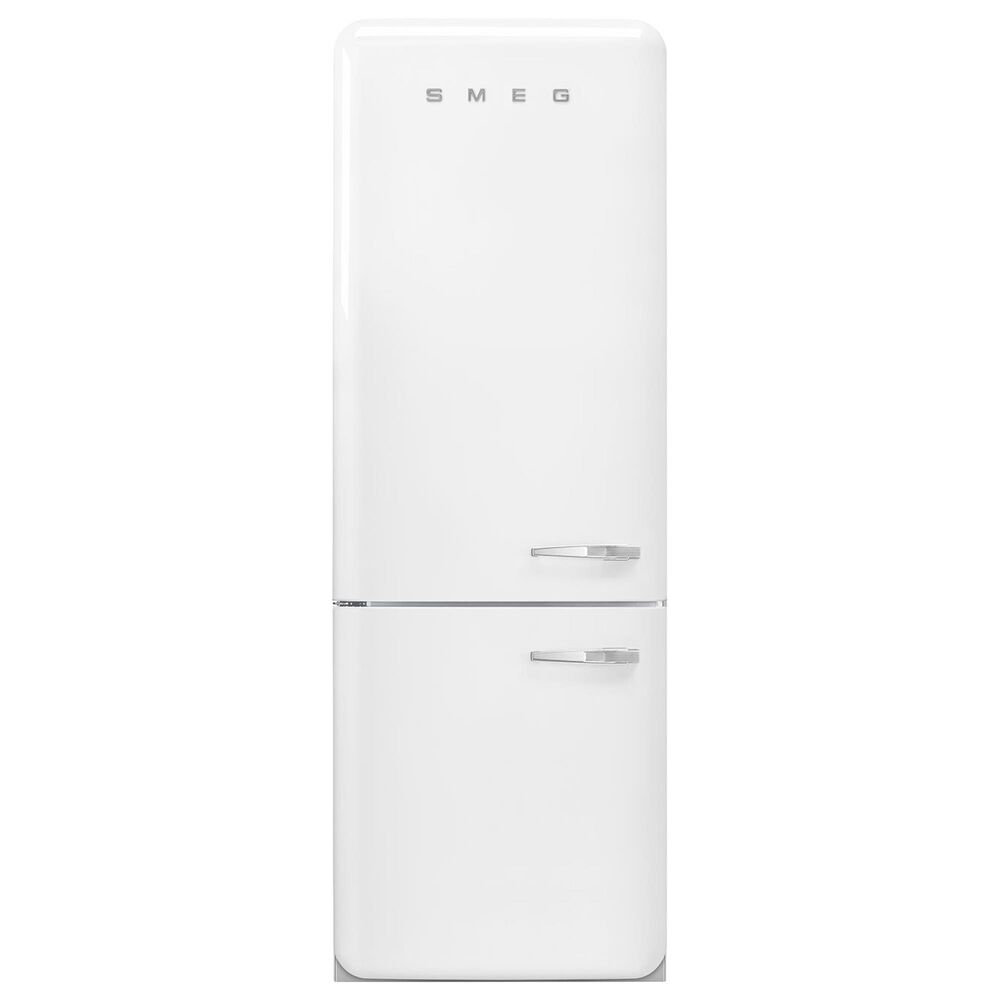 SMEG 18.01 Cu. Ft. Retro Bottom Freeze Refrigerator with Left Hinge in White, , large