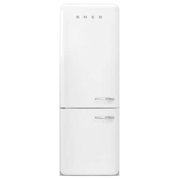 SMEG 18.01 Cu. Ft. Retro Bottom Freeze Refrigerator with Left Hinge in White, , large