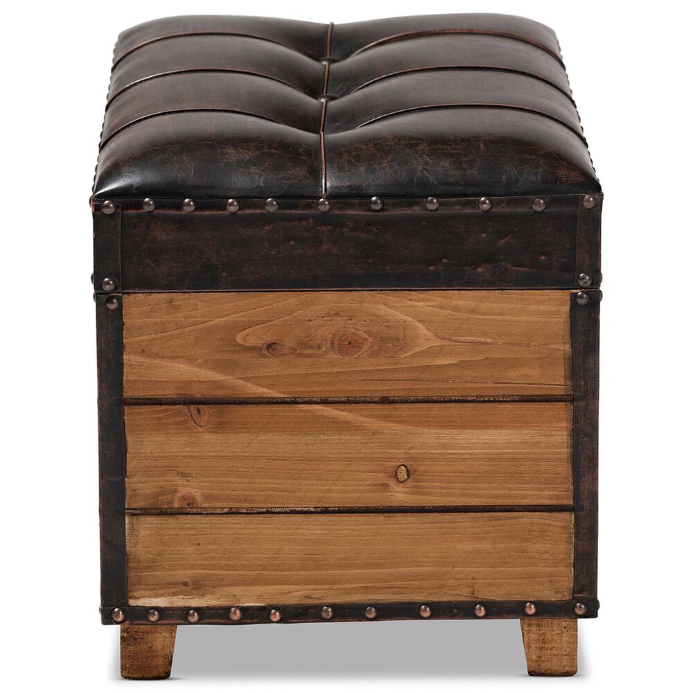 Baxton Studio Marelli 2-Piece Storage Ottoman Set in Dark Brown, , large
