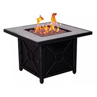 Foremost Groups Colton Square Firepit with Lid in Black