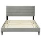 Hearth and Haven Queen Upholstered Platform Bed with USB Charging Ports in Gray, , large