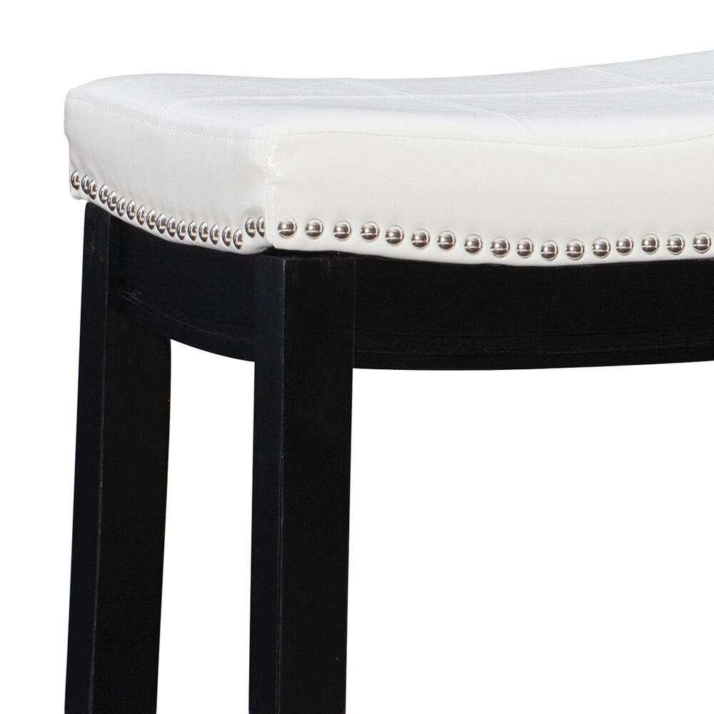 Linon Home Decor Claridge Counter Stool with White Cushion in Black, , large