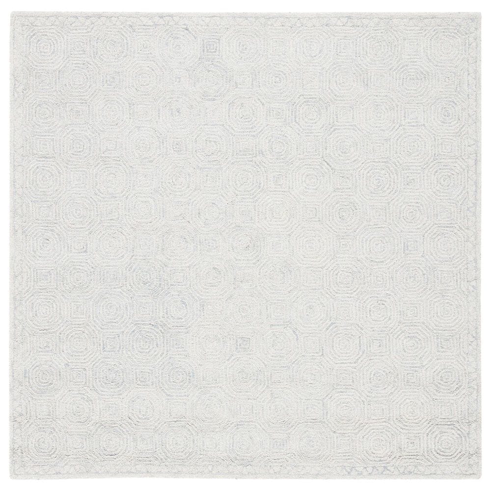 Safavieh Micro-Loop 5" Square Silver and Grey Area Rug, , large