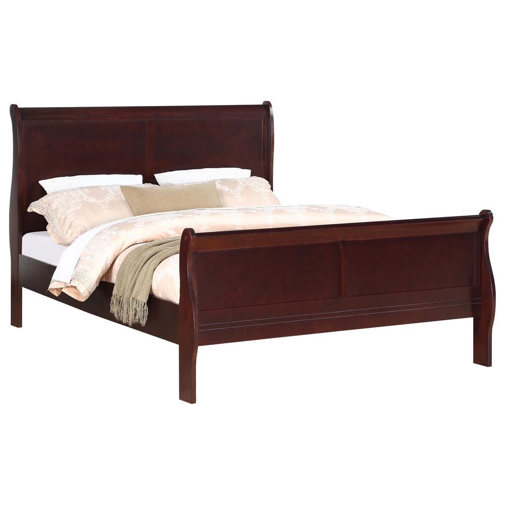 Crown Mark Louis Philip Full Sleigh Bed in Cherry, , large