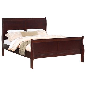 Crown Mark Louis Philip Full Sleigh Bed in Cherry, , large