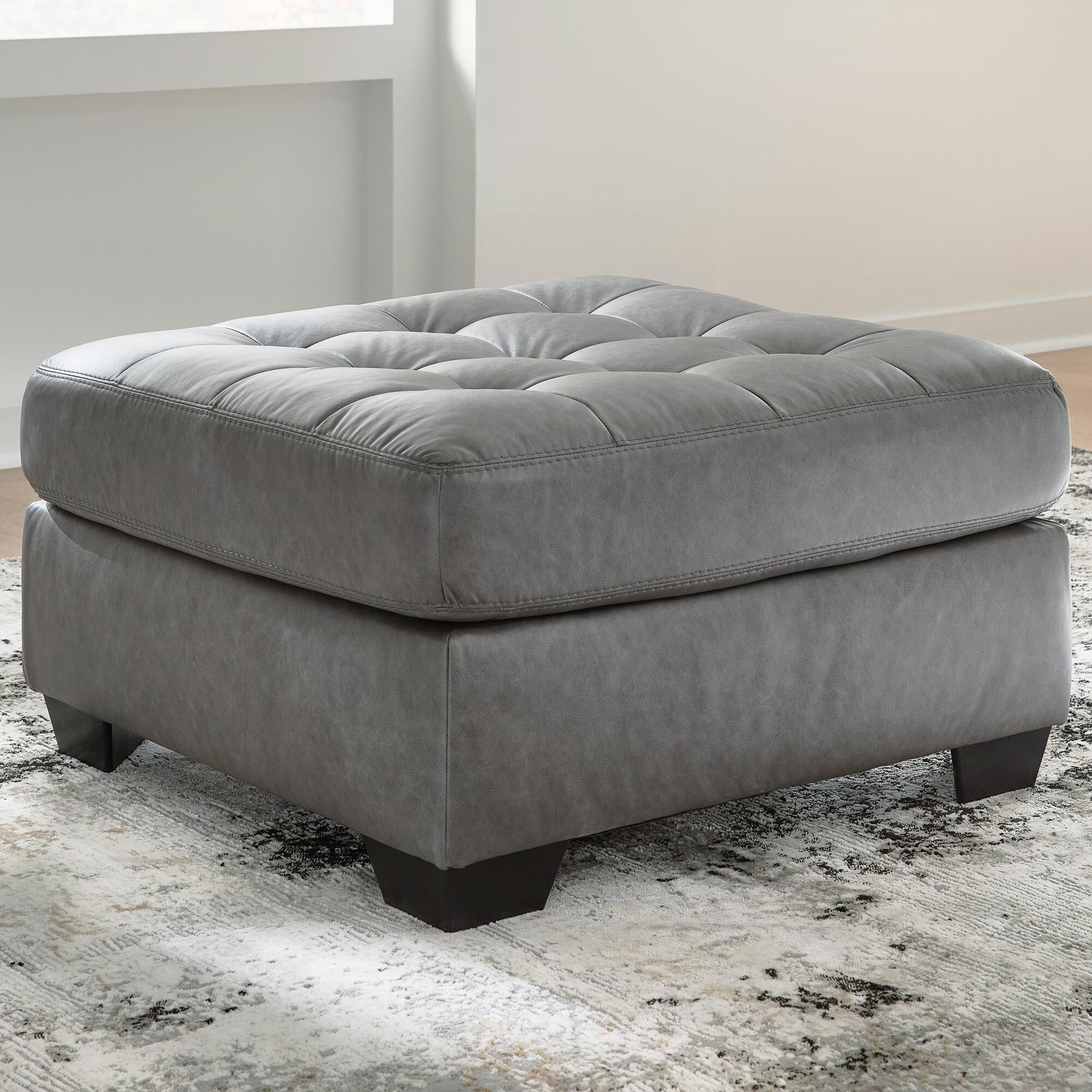Ashley Clairette Court Oversized Accent Ottoman in Alloy