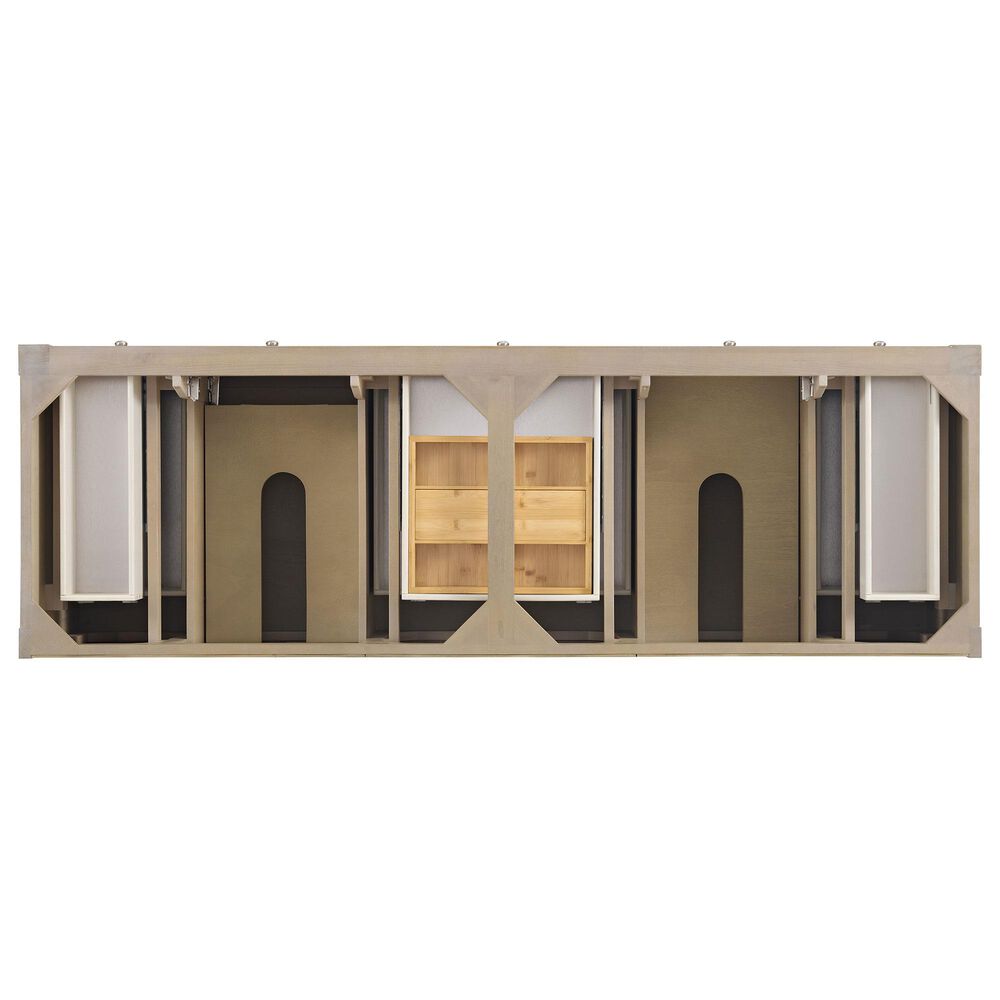 James Martin Vanities Breckenridge 72&quot; Double Vanity in Whitewashed Oak with 3 cm Parisien Bleu Quartz Top, , large