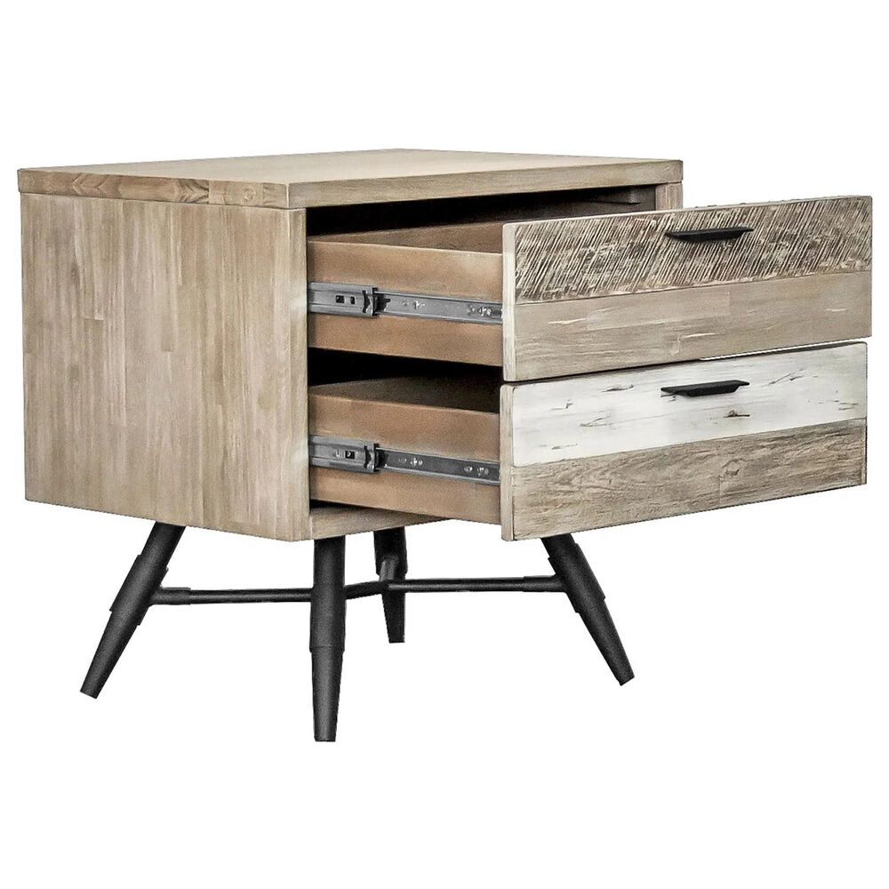 Blue River Bridges 2-Drawer Nightstand in Natural and Gray, , large