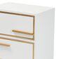 Baxton Studio Giolla 2-Drawer End Table in White and Gold, , large