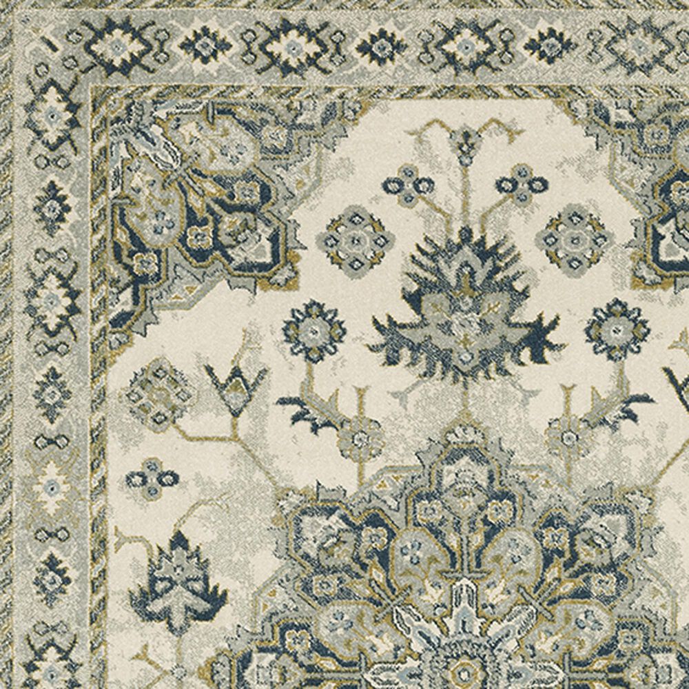 Oriental Weavers Branson Oriental Mendallio 5&#39;3&quot; x 7&#39;3&quot; Ivory and Blue Area Rug, , large