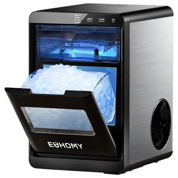 Euhomy 44 Lbs Portable Nugget Ice Maker with Ice Scoop and Basket in Black, , large