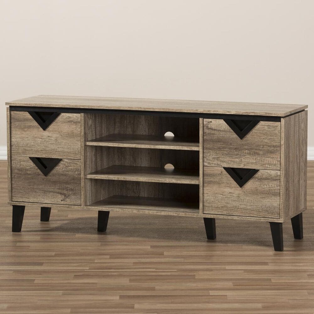 Baxton Studio Beacon 55" TV Stand in Light Brown, , large