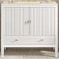 James Martin Vanities Myrrin 36" Vanity in Bright White with 3 cm Eternal Marfil Quartz Top, , large