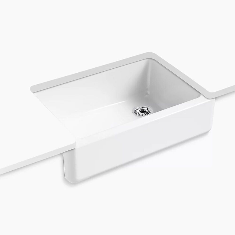 Kohler Whitehaven 33" Undermount Single-Bowl Farmhouse Kitchen Sink in White, , large