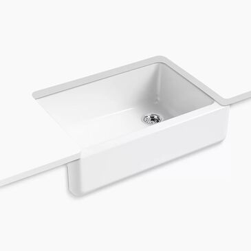 Kohler Whitehaven 33" Undermount Single-Bowl Farmhouse Kitchen Sink in White, , large