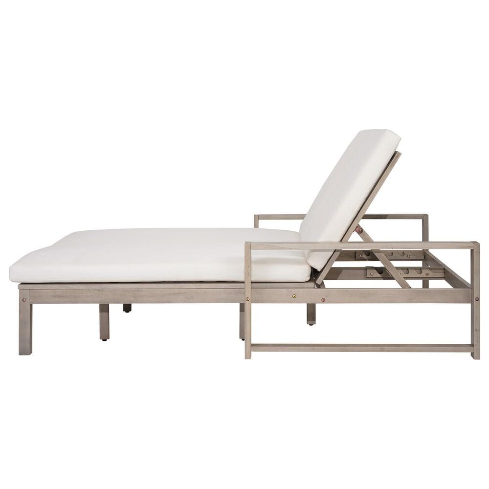 HOMLUX Patio 2-Person Lounge Chair with Grey Frame in Beige, , large