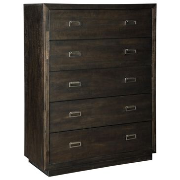 Signature Design by Ashley Hyndell 5-Drawer Chest in Dark Brown, , large