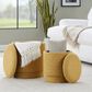 Lumisource Marla 2-Piece Upholstered Ottoman Set in Yellow, , large