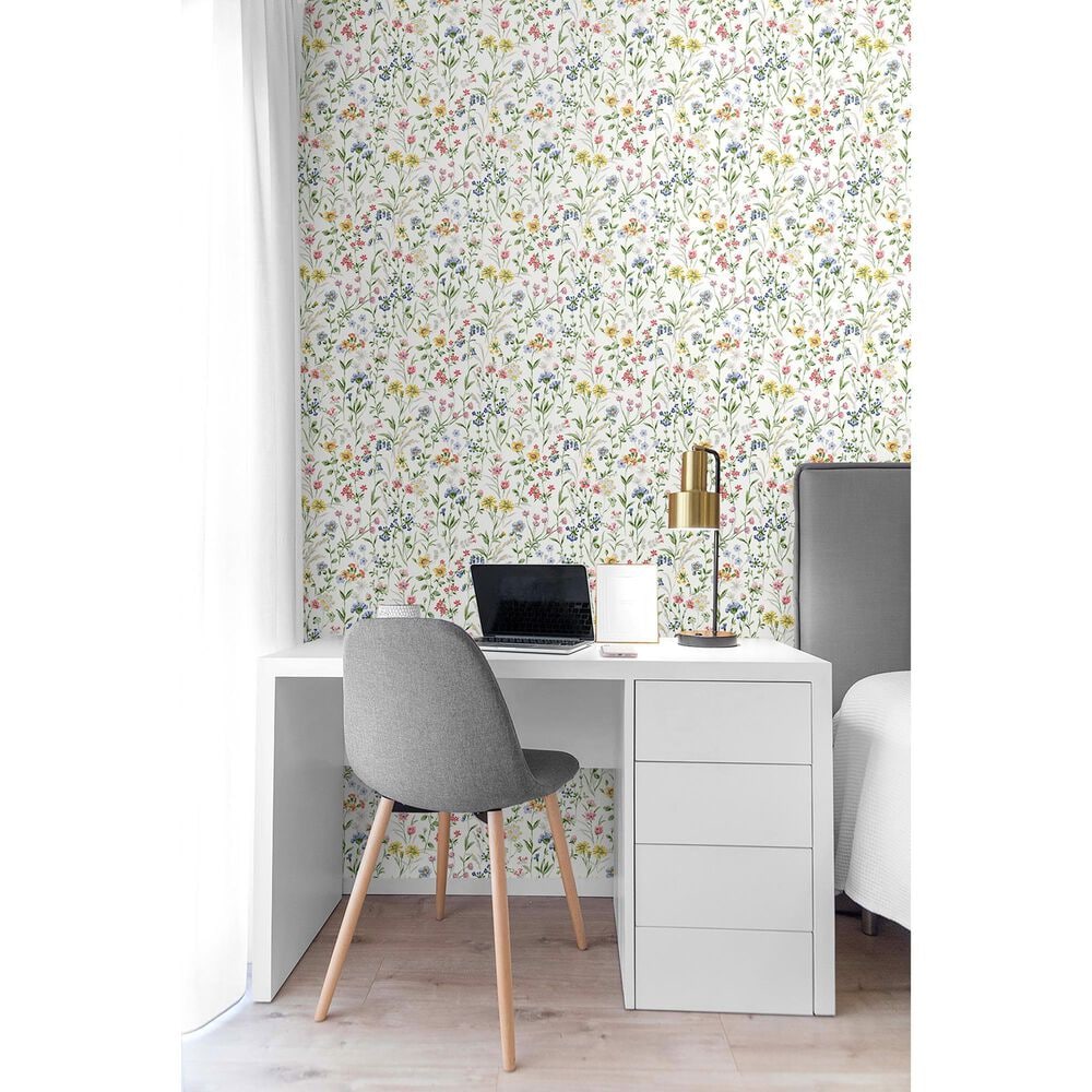 NextWall Wildflowers 216&quot; x 20.5&quot; Peel and Stick Wallpaper in Multicolored, , large
