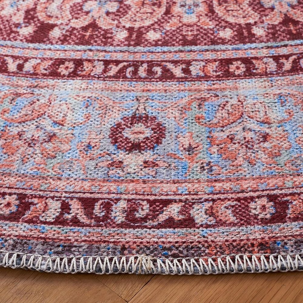 Safavieh Serapi SEP550 6&#39;7&quot; Round Light Blue and Red Area Rug, , large