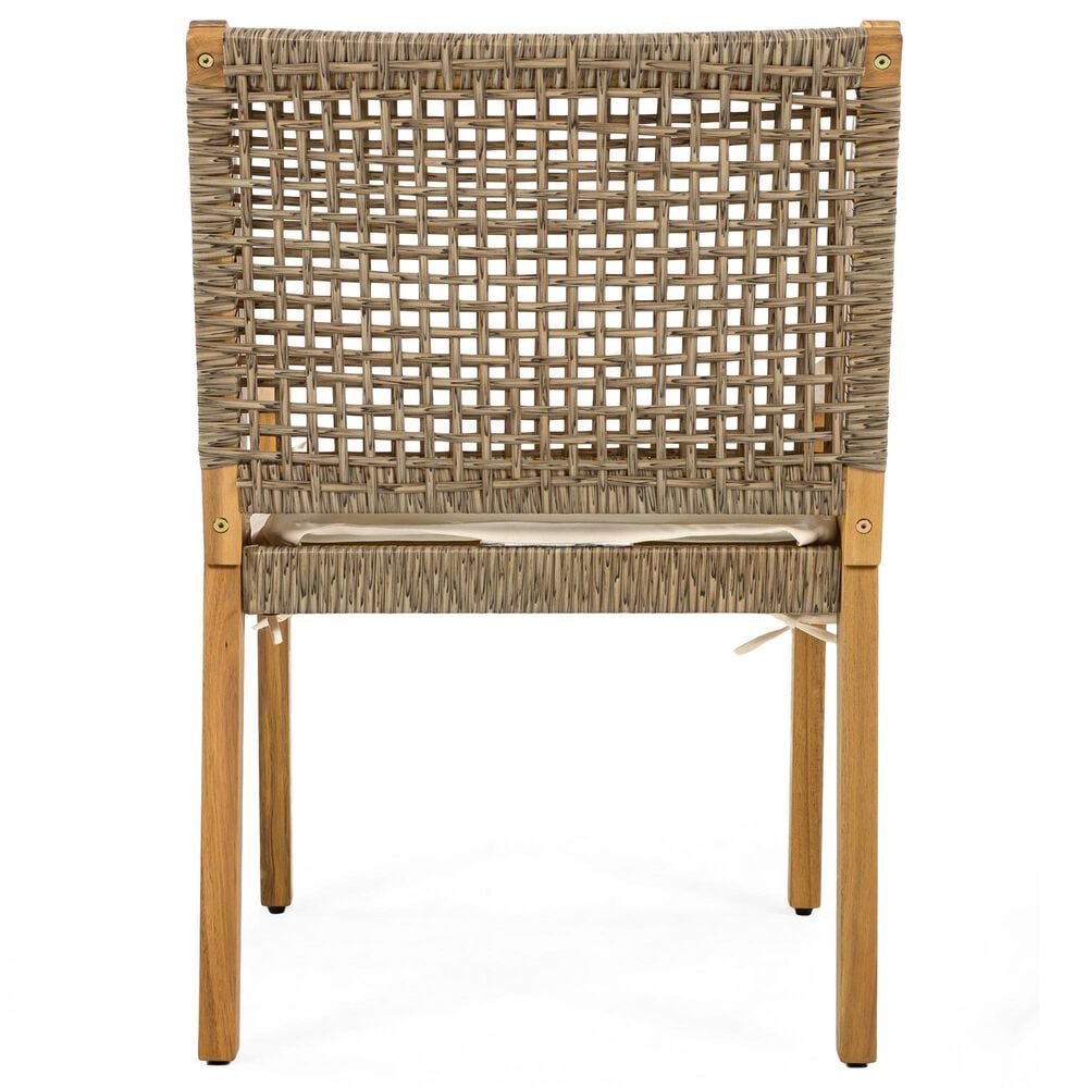 Hearth and Haven 5-Piece Outdoor Round Dining Set with Cream Cushion in Brown Mix, , large