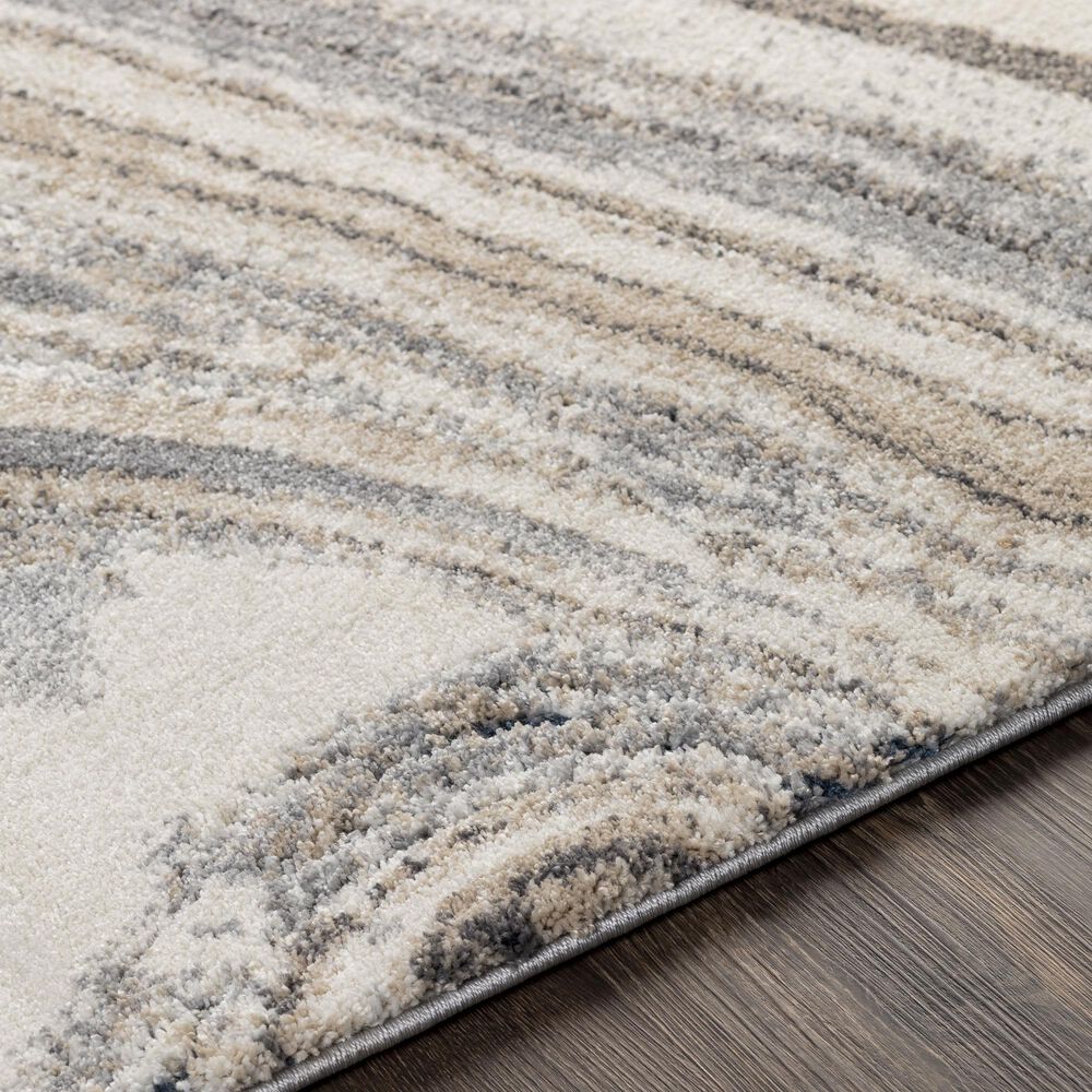 Surya Tuscany TUS-2315 6&#39;7&quot; x 9&#39;6&quot; Cream, Khaki, Gray, Charcoal and Blue Area Rug, , large
