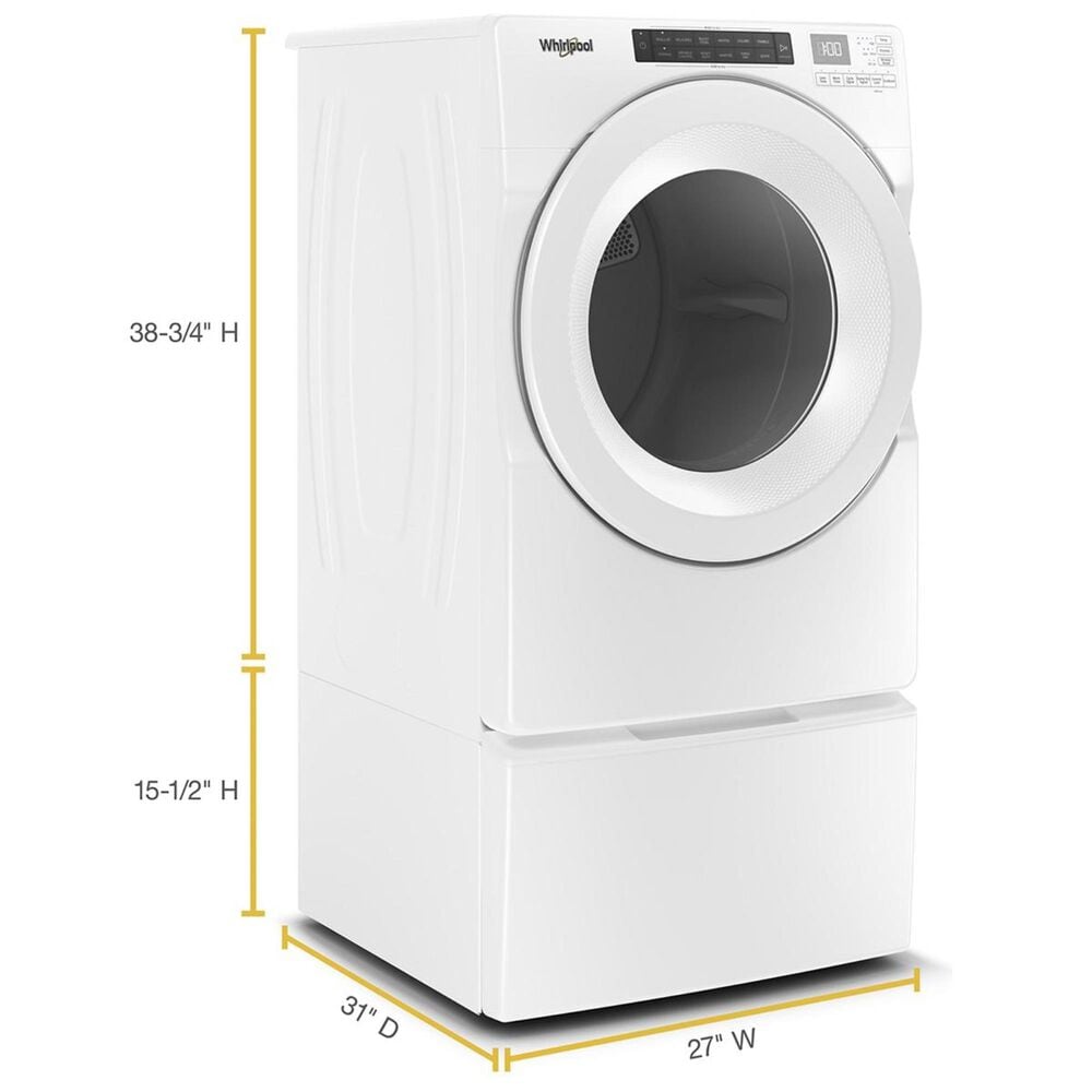 Whirlpool 7.4 Cu. Ft. Electric Dryer in White, , large