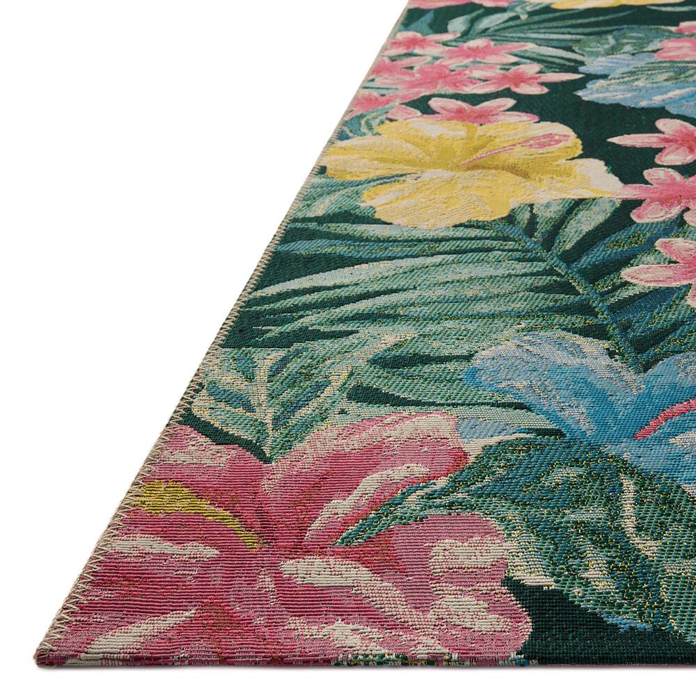 Loloi Botanical Midnight and Multicolor 2&#39;5&quot; x 11&#39;2&quot; Indoor/Outdoor Runner, , large