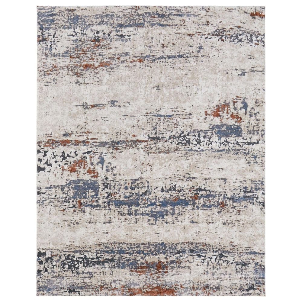 Feizy Gilmore 5"3" x 8" Ivory and Blue Area Rug, , large