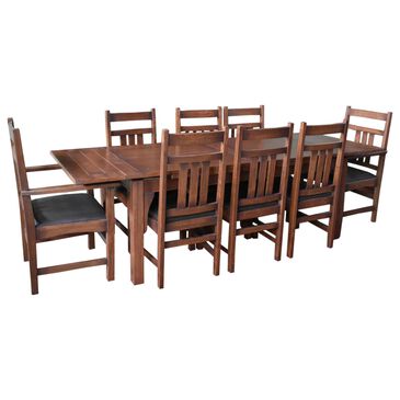 Crafters & Weavers 9-Piece Dining Set in Dark Oak, , large
