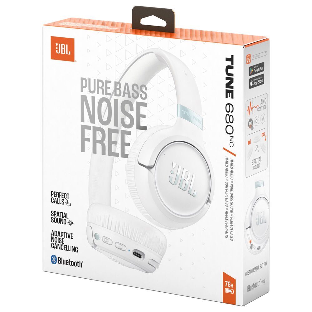 JBL Tune 680NC Wireless On-Ear Headphones in White, , large