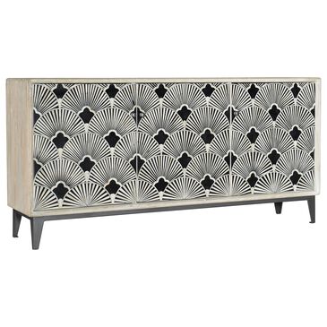 Hooker Furniture 69" Entertainment Console in Off-White, Black, and Gray, , large