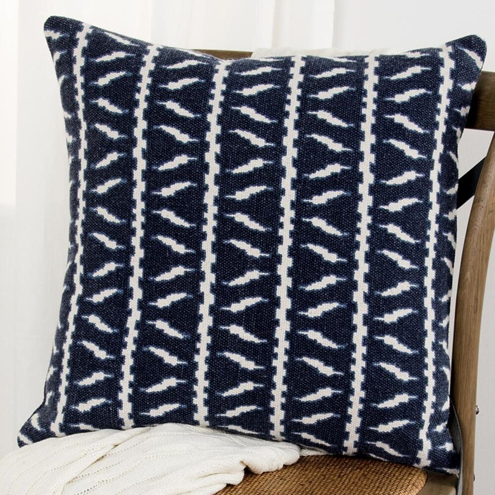 Rizzy Home Donny Osmond 20" x 20" Pillow Cover in Blue with White, , large
