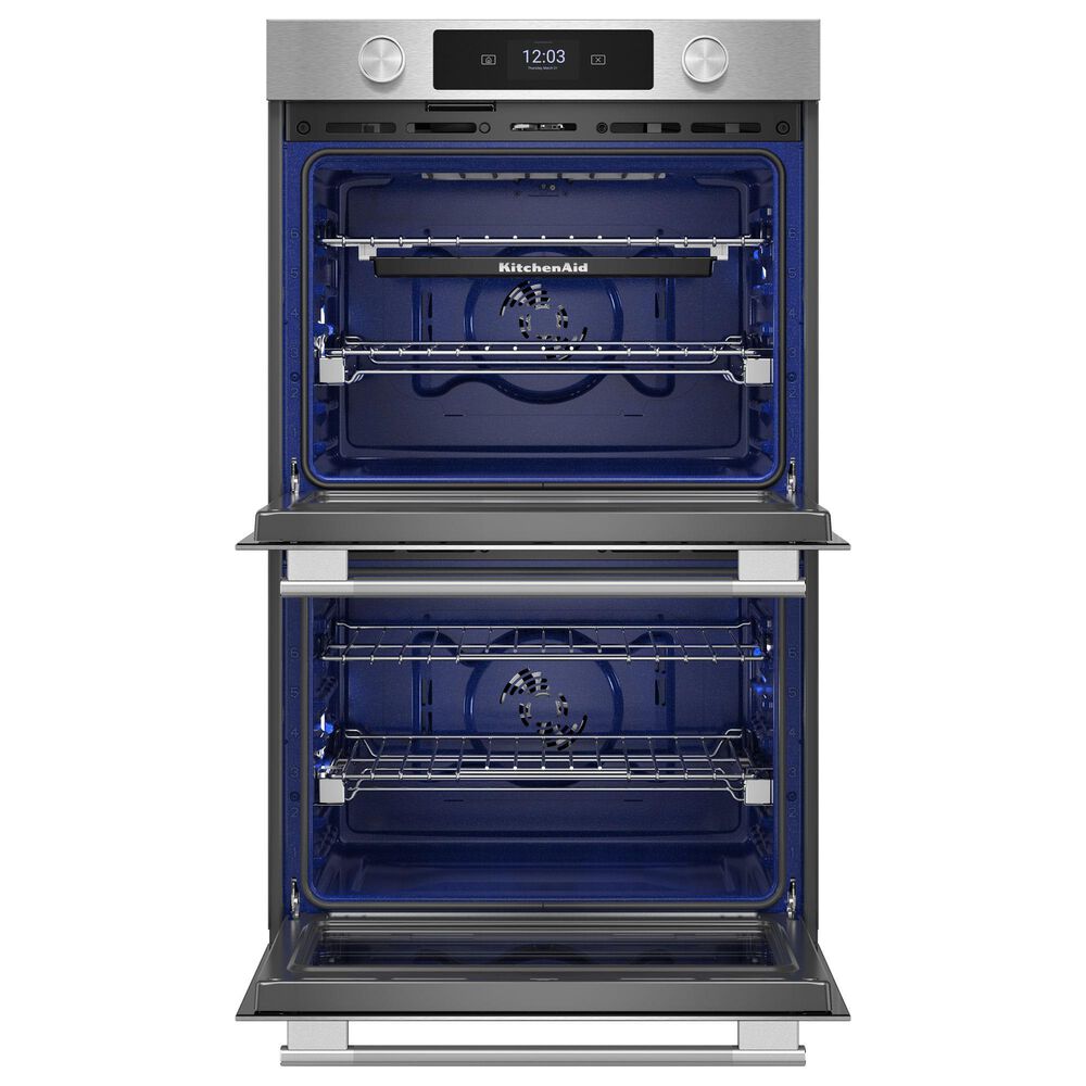 KitchenAid 2-Piece Kitchen Package with PrintShield Stainless Steel 30" Smart Double Wall Oven and Black 30" Induction Cooktop, , large
